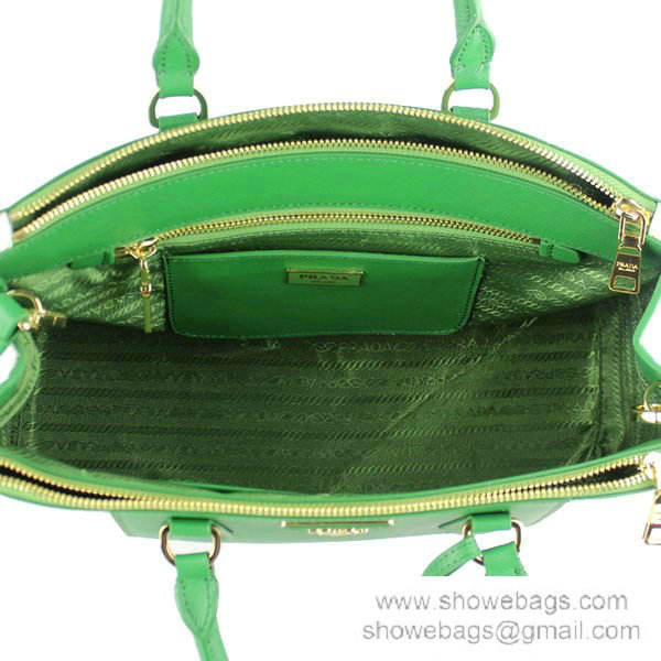 2014 Prada saffiano calfskin 33cm tote BN2274 green&white